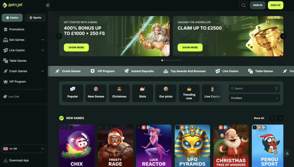 Betnjet Credit Card Casino