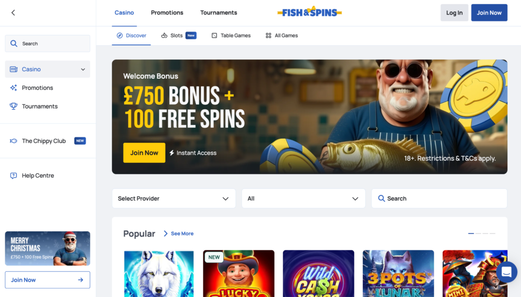 Fish & Spins Credit Card Casino